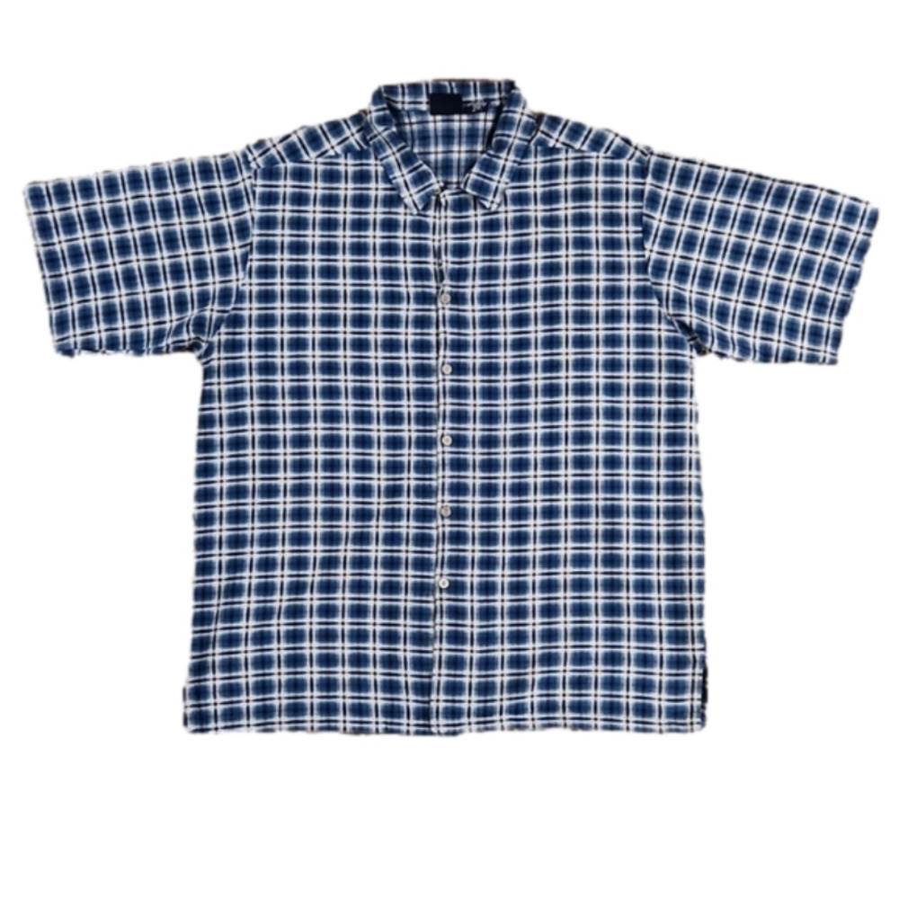 Bon homme blue & white plaid button-Up shirt